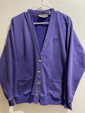 Vintage 1980s / 1990s Forenza Heavyweight Sweatshirt Cardigan - Size Large
